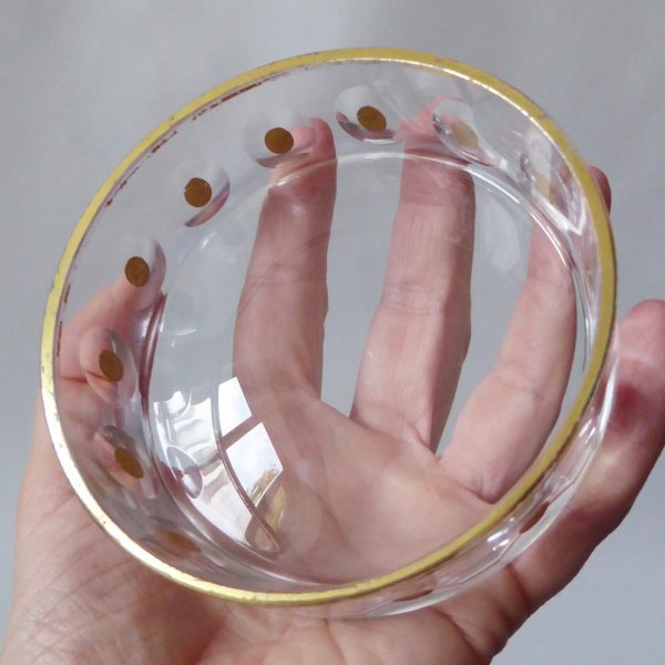 Vintage Kosta SS 5549 SIGNED crystal glass gold bowl/dish. Mona Morales-Schildt - Image 11