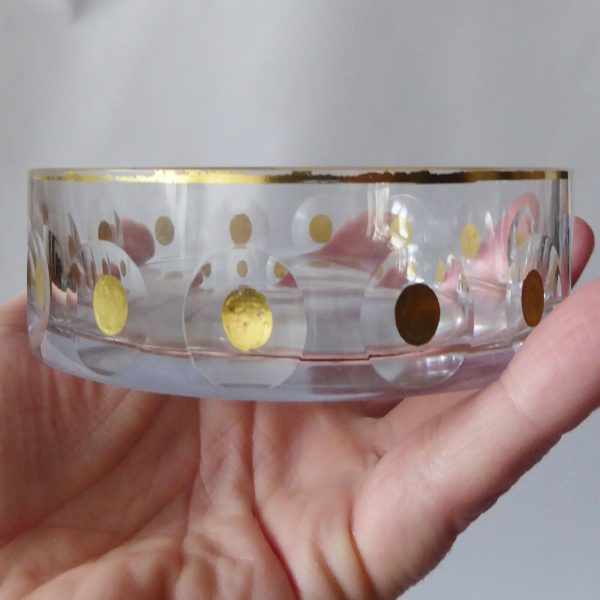 Vintage Kosta SS 5549 SIGNED crystal glass gold bowl/dish. Mona Morales-Schildt - Image 13