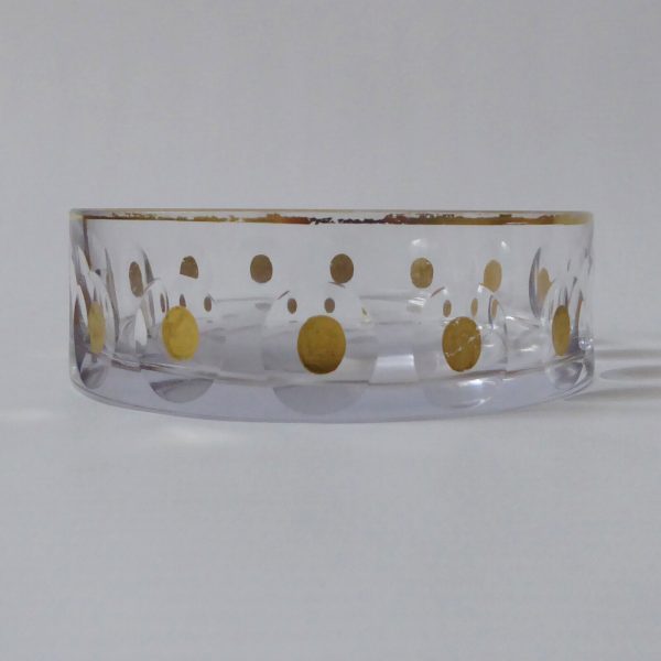 Vintage Kosta SS 5549 SIGNED crystal glass gold bowl/dish. Mona Morales-Schildt - Image 4