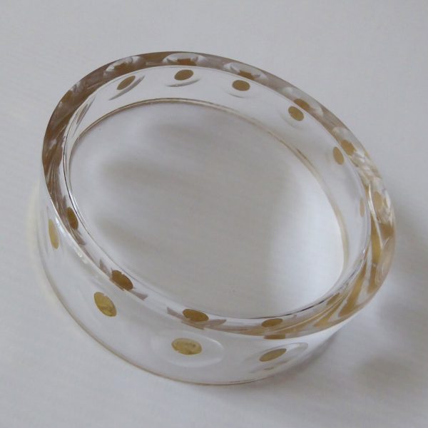 Vintage Kosta SS 5549 SIGNED crystal glass gold bowl/dish. Mona Morales-Schildt - Image 8