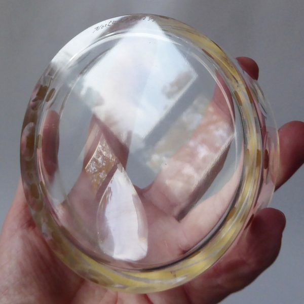 Vintage Kosta SS 5549 SIGNED crystal glass gold bowl/dish. Mona Morales-Schildt - Image 10