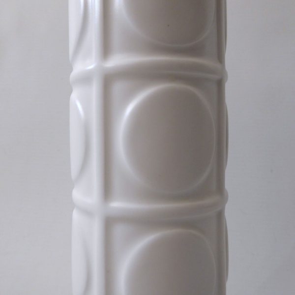 Vintage Modernist style cylinder tealight candle holder, White ceramic cylinder - Image 11