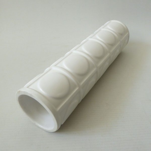 Vintage Modernist style cylinder tealight candle holder, White ceramic cylinder - Image 12