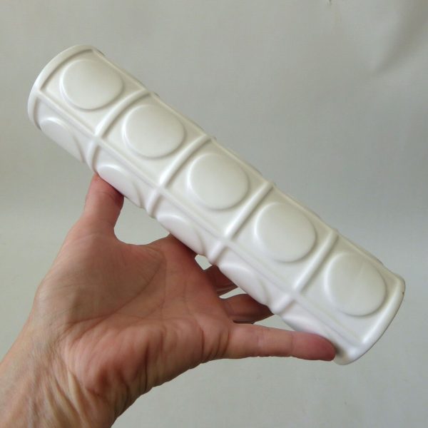 Vintage Modernist style cylinder tealight candle holder, White ceramic cylinder - Image 5