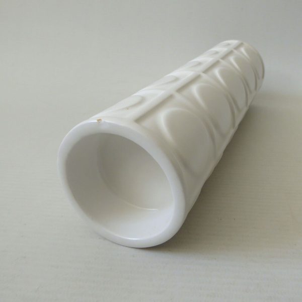 Vintage Modernist style cylinder tealight candle holder, White ceramic cylinder - Image 6