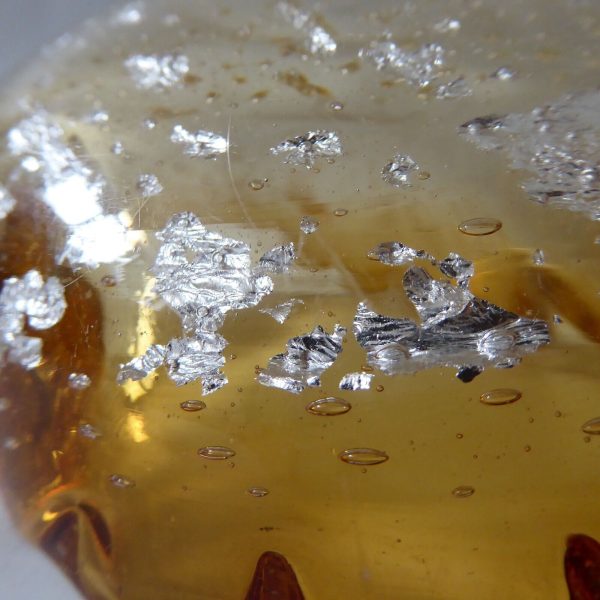 Vintage Murano art glass bowl. Gold & silver leaf scalloped controlled bubbles - Image 12