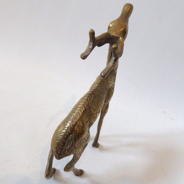 Vintage brass deer figurine. Stag/buck cast metal figure. Male retro animal, 70s - Image 8