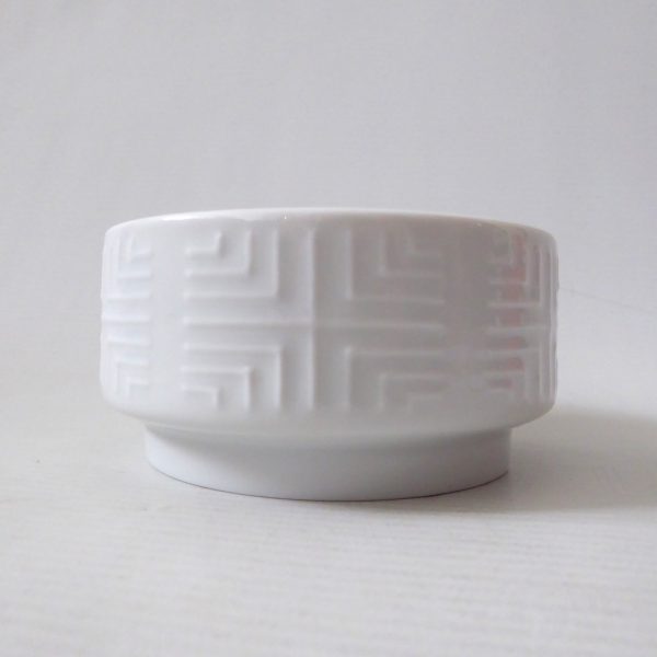 Vintage candle holder, Heinrich H&Co SELB Bavaria Germany porcelain white op art - Image 5