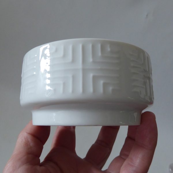 Vintage candle holder, Heinrich H&Co SELB Bavaria Germany porcelain white op art - Image 6