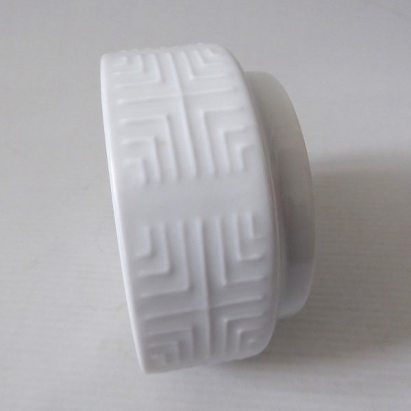 Vintage candle holder, Heinrich H&Co SELB Bavaria Germany porcelain white op art - Image 8
