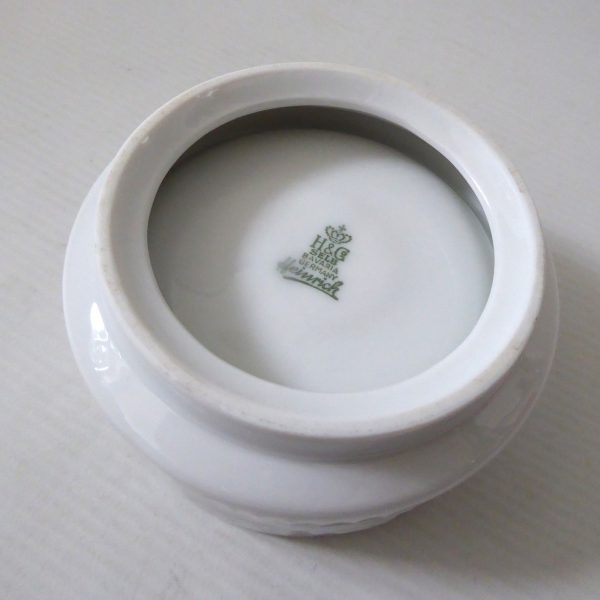 Vintage candle holder, Heinrich H&Co SELB Bavaria Germany porcelain white op art - Image 9