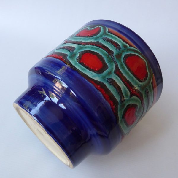 West German pottery ceramic plant pot holder planter, retro MCM. Strehla Jopeko? - Image 11