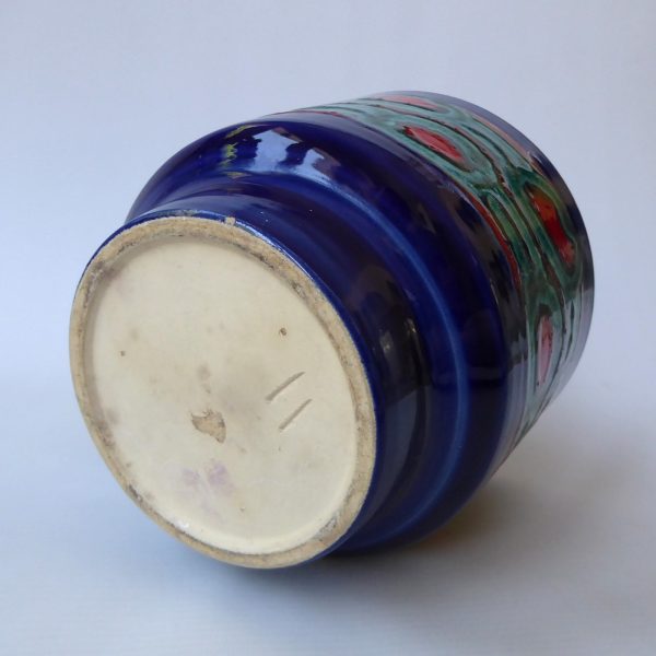West German pottery ceramic plant pot holder planter, retro MCM. Strehla Jopeko? - Image 14