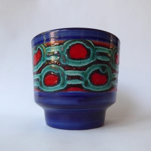 West German pottery ceramic plant pot holder planter, retro MCM. Strehla Jopeko?