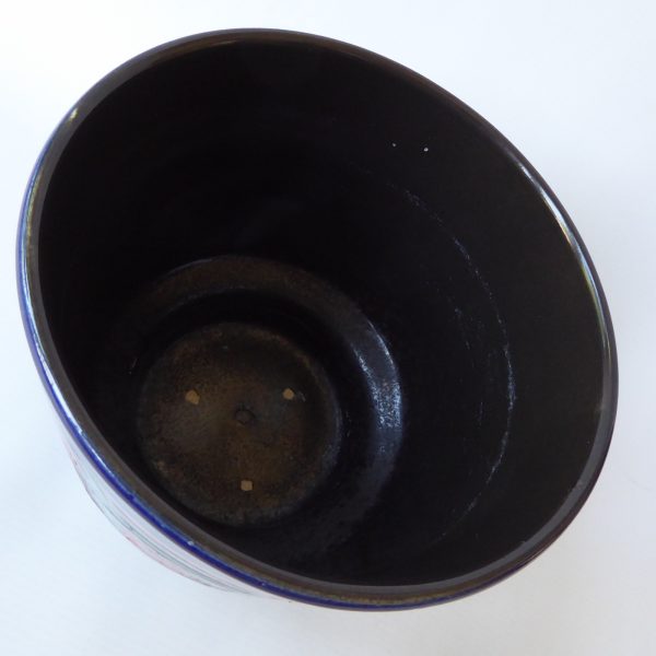 West German pottery ceramic plant pot holder planter, retro MCM. Strehla Jopeko? - Image 8