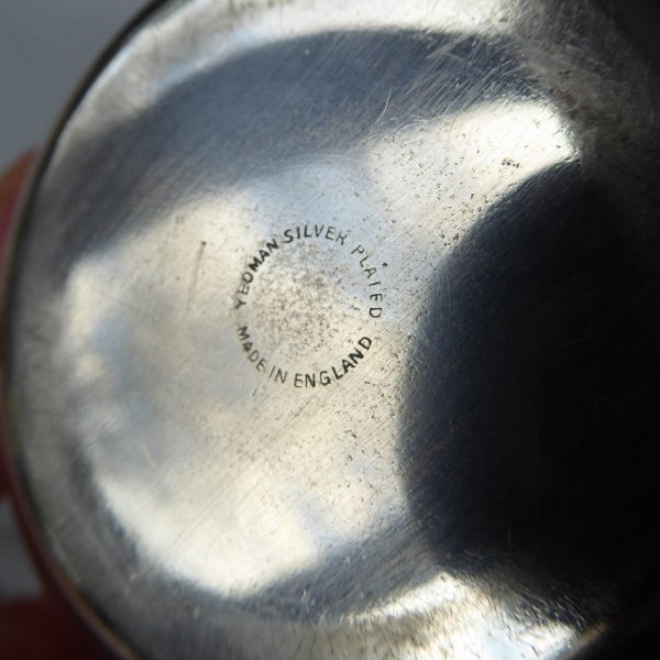 Yeoman vintage silver plated apple shaped jam pot glass lined. Sugar sauce 1950s - Image 13