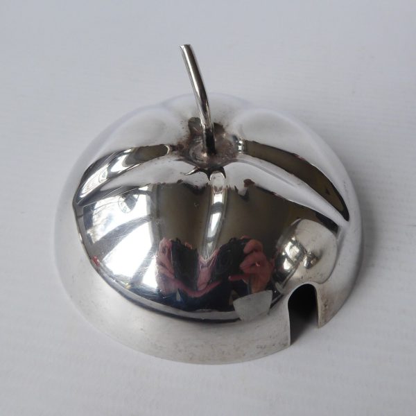 Yeoman vintage silver plated apple shaped jam pot glass lined. Sugar sauce 1950s - Image 10