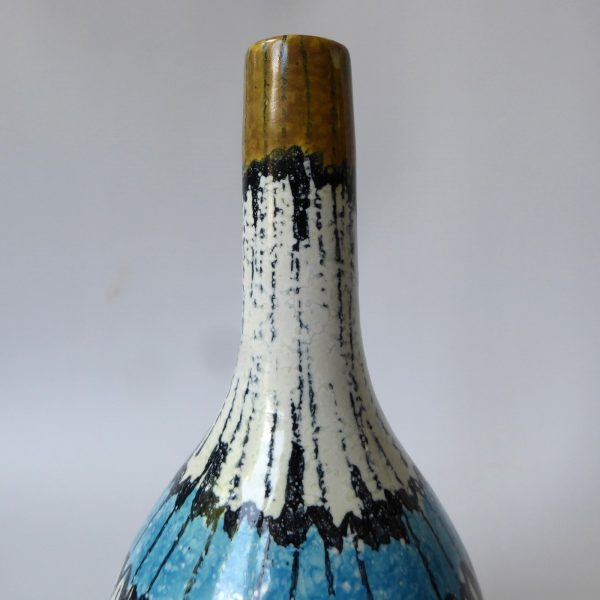 1950s Bitossi bud stem vase, Aldo Londi V222/18 Italy. Black & white vintage MCM - Image 5