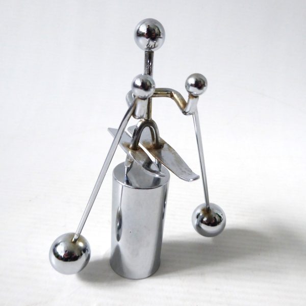 1980s ski steel balance rocking desk accessory vintage executive toy figurine - Image 10