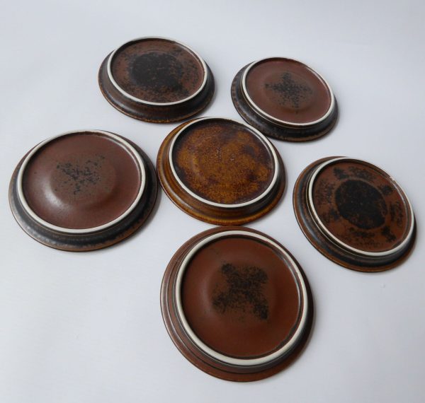 Arabia Ruska 4 small cups & 6 saucers, modernist 70s Finland. Demitasse espresso - Image 7