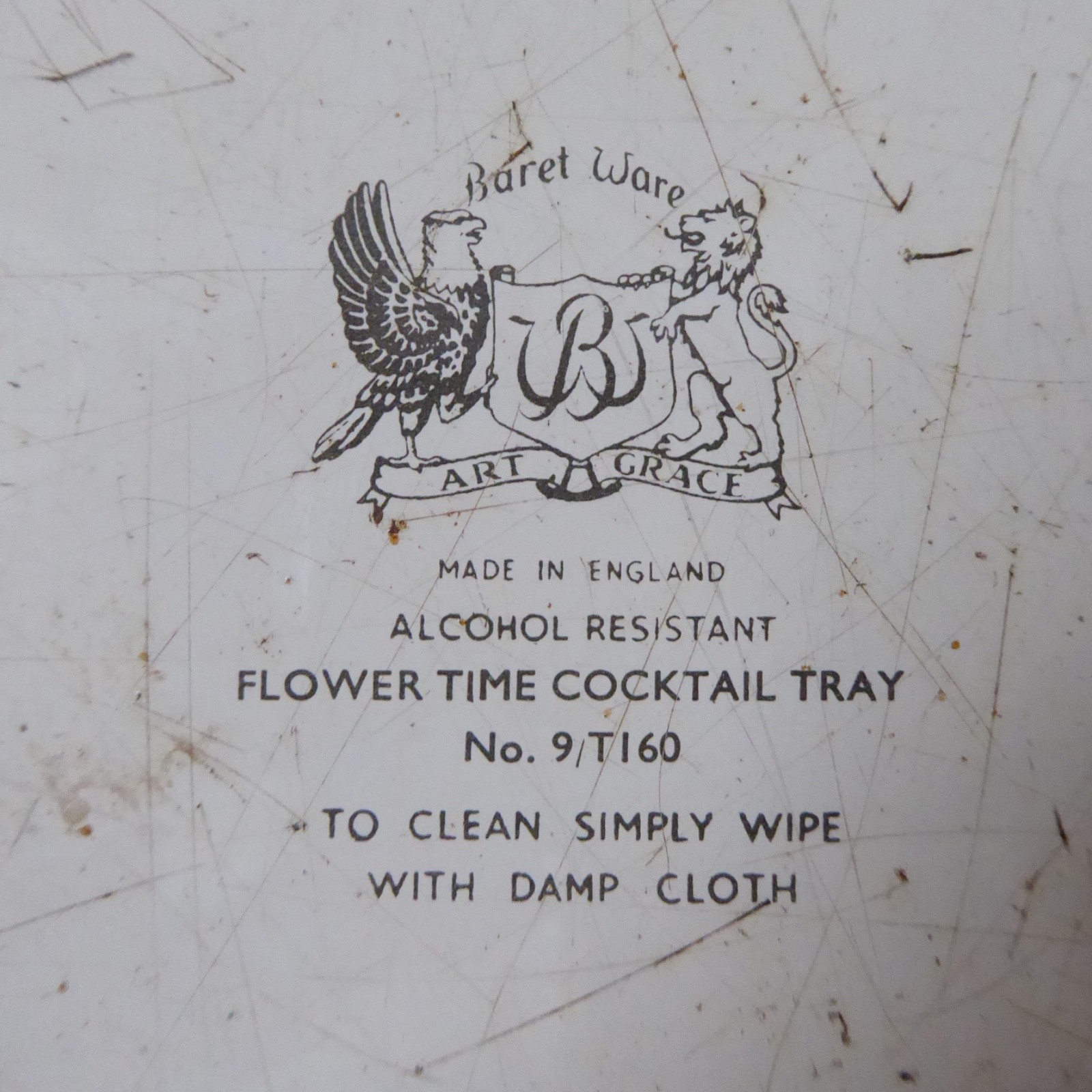 Baret Ware Flower Time drinks cocktail vintage tin tray. Retro flower power 60s - Image 11