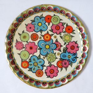 Baret Ware Flower Time drinks cocktail vintage tin tray. Retro flower power 60s