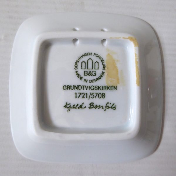 Bing & Grondahl B&G Denmark pin dish, 8cm wall plate Grundtvigskirken Denmark - Image 7