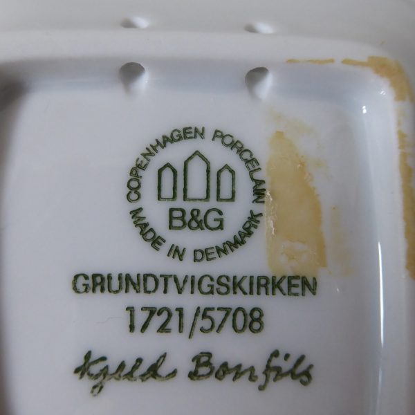 Bing & Grondahl B&G Denmark pin dish, 8cm wall plate Grundtvigskirken Denmark - Image 8