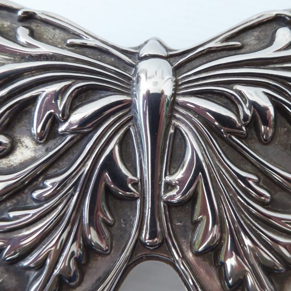 Butterfly Elegance silver plated trinket jewellery box container. Vintage 1970s - Image 8