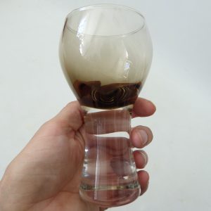 Caithness Canisbay 'Peat' wine glass, 13.5cm tall. Vintage retro 1970s barware