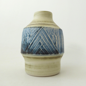Carn Pottery small blue bud stem posy vase, John Beusmans. 1970s vintage retro