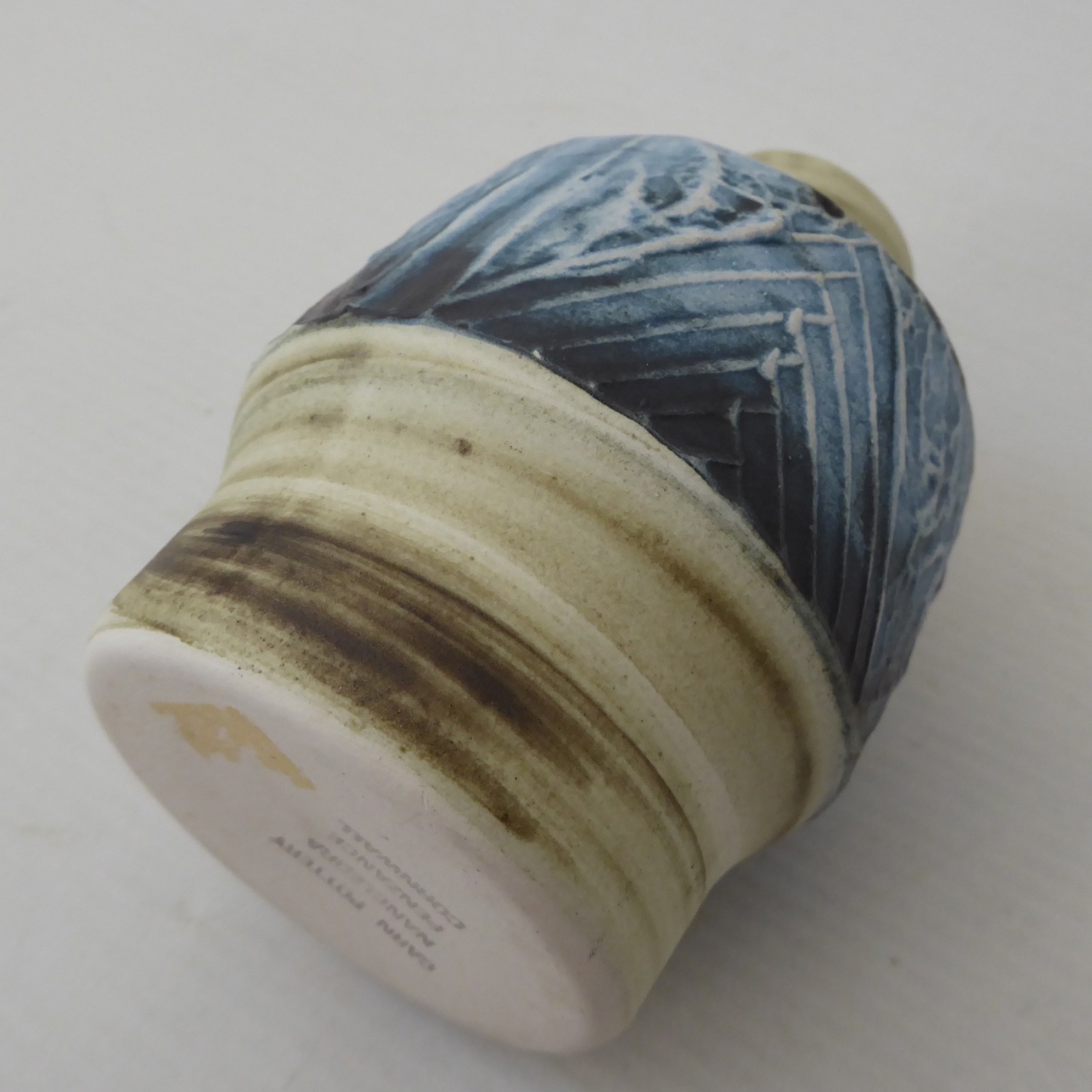 Carn Pottery small blue bud stem posy vase, John Beusmans. 1970s vintage retro - Image 9