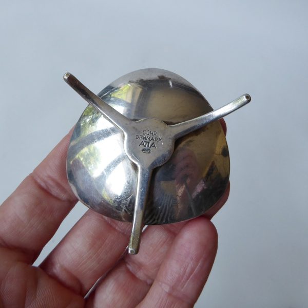 Cohr Atla Denmark triangular silver-plated candle holder Scandinavian MCM tripod - Image 14