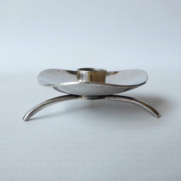 Cohr Atla Denmark triangular silver-plated candle holder Scandinavian MCM tripod - Image 16