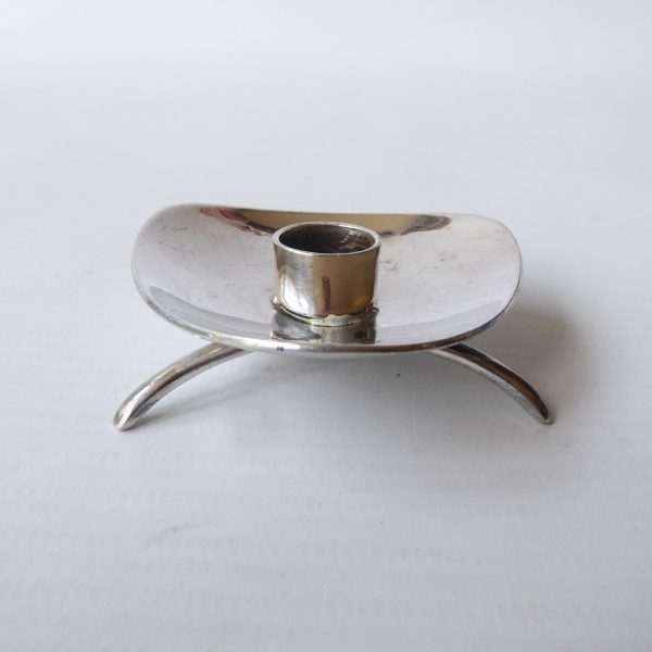 Cohr Atla Denmark triangular silver-plated candle holder Scandinavian MCM tripod - Image 3