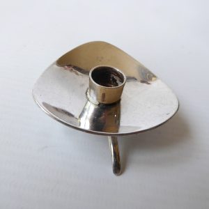 Cohr Atla Denmark triangular silver-plated candle holder Scandinavian MCM tripod