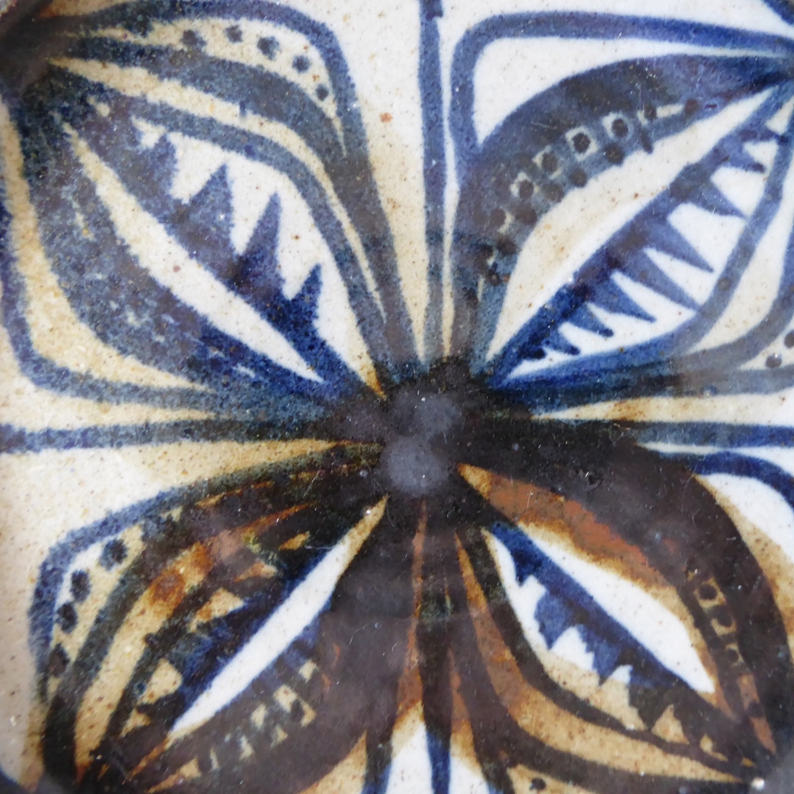 Colin Kellam Studio art stoneware plate, 1962-67, blue abstract vintage pottery - Image 4