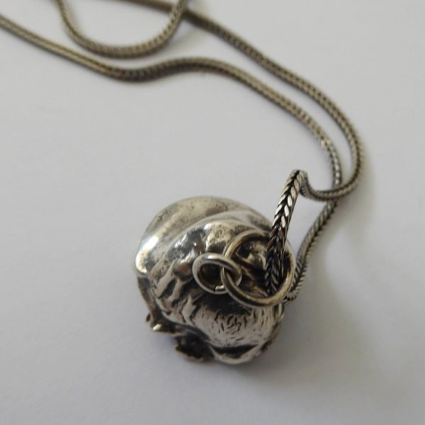 Danish Jens J Aagaard JAa vintage 925 silver drop bell pendant, 16" necklace - Image 13