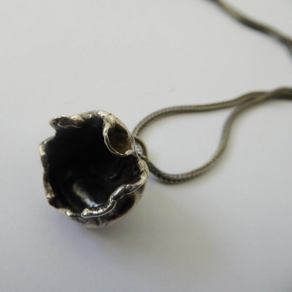 Danish Jens J Aagaard JAa vintage 925 silver drop bell pendant, 16" necklace - Image 5