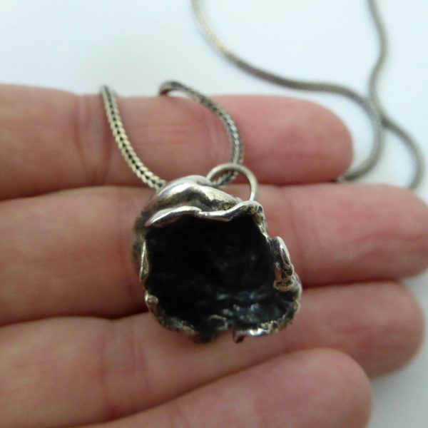 Danish Jens J Aagaard JAa vintage 925 silver drop bell pendant, 16" necklace - Image 6