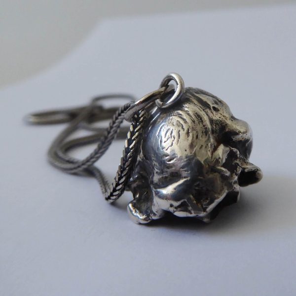 Danish Jens J Aagaard JAa vintage 925 silver drop bell pendant, 16" necklace - Image 7