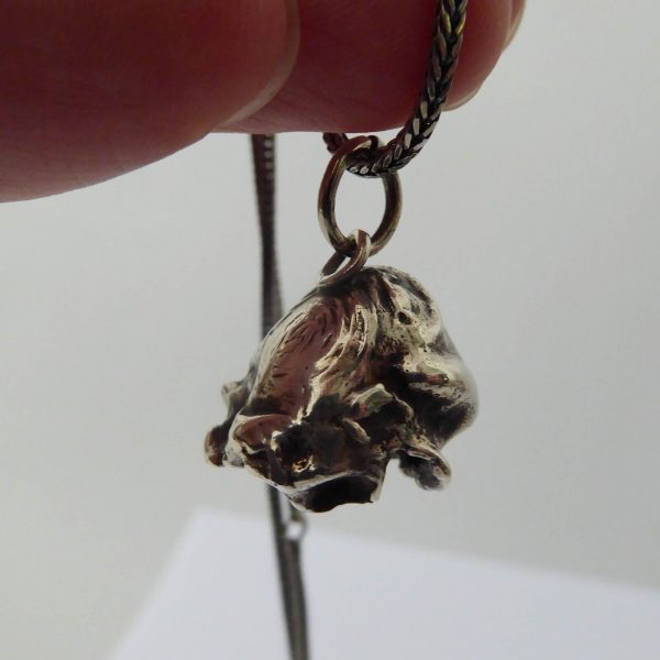 Danish Jens J Aagaard JAa vintage 925 silver drop bell pendant, 16" necklace - Image 10