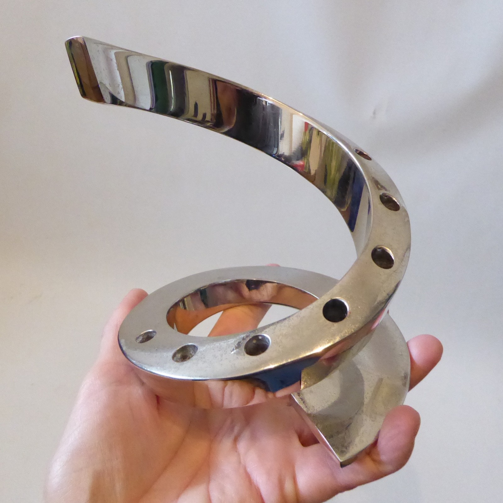 Dansk Silver plated Bertil Vallien spiral 12 candle holder, retro MCM Scandi - Image 4