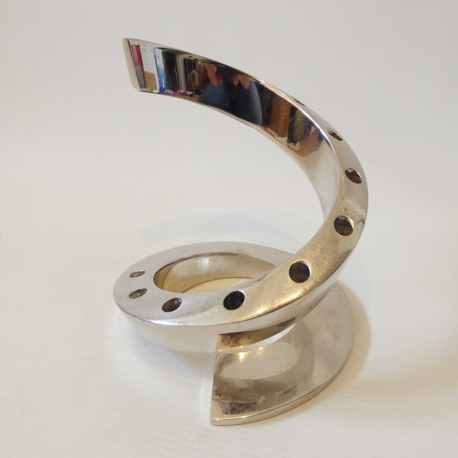 Dansk Silver plated Bertil Vallien spiral 12 candle holder, retro MCM Scandi