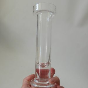 Dartington Glass 8" tall FT141 hollow pillar candle holder/vase, vintage crystal
