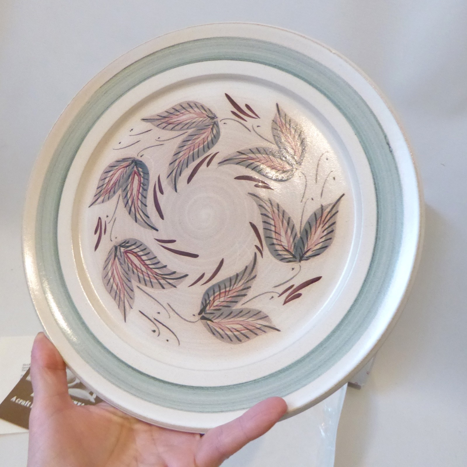 Denby Glynware round collectable plate, leaflet, box. Glyn Colledge wall hanging - Image 9