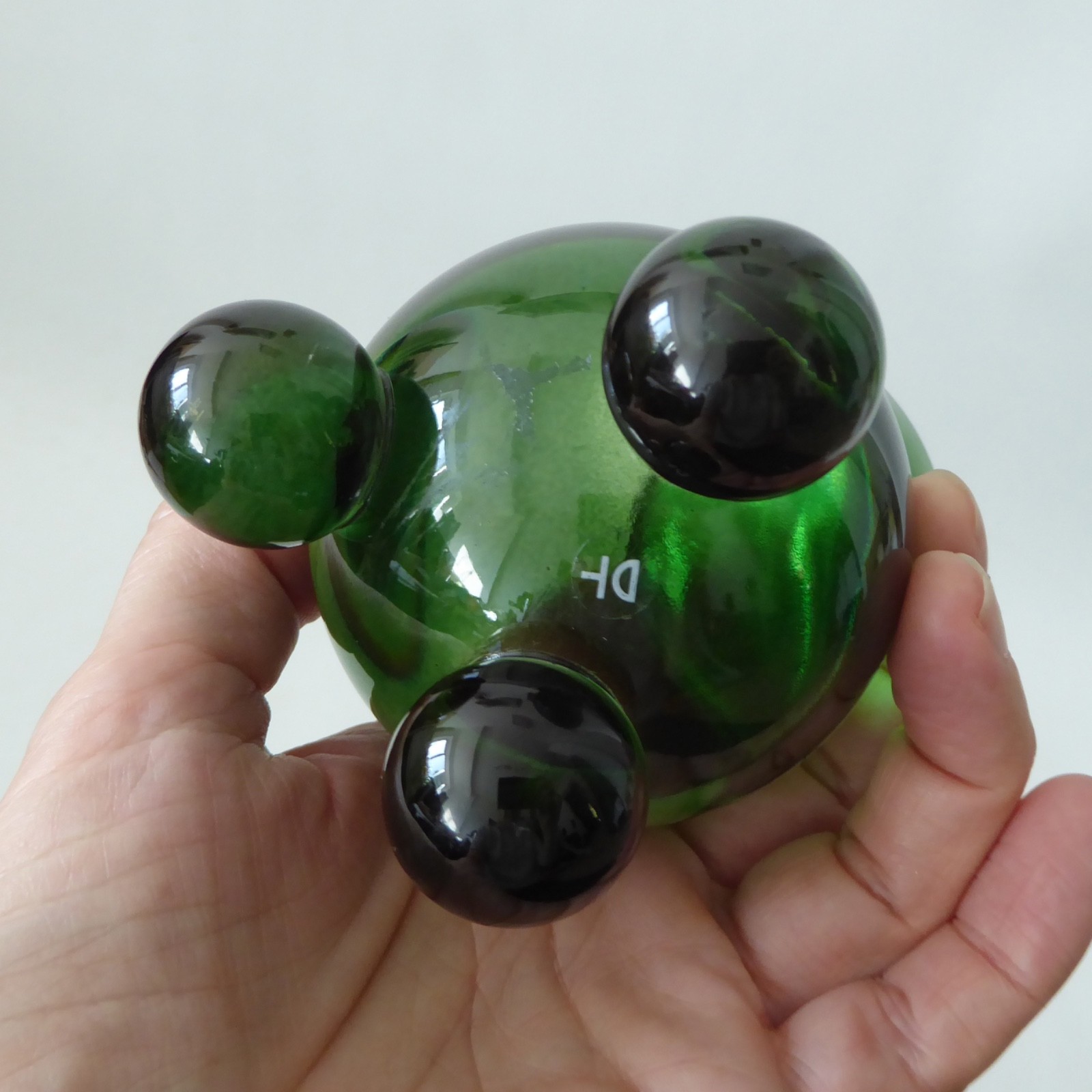 Designtorget ball art glass candle holder. Green, tapered dinner candle. Swedish - Image 11
