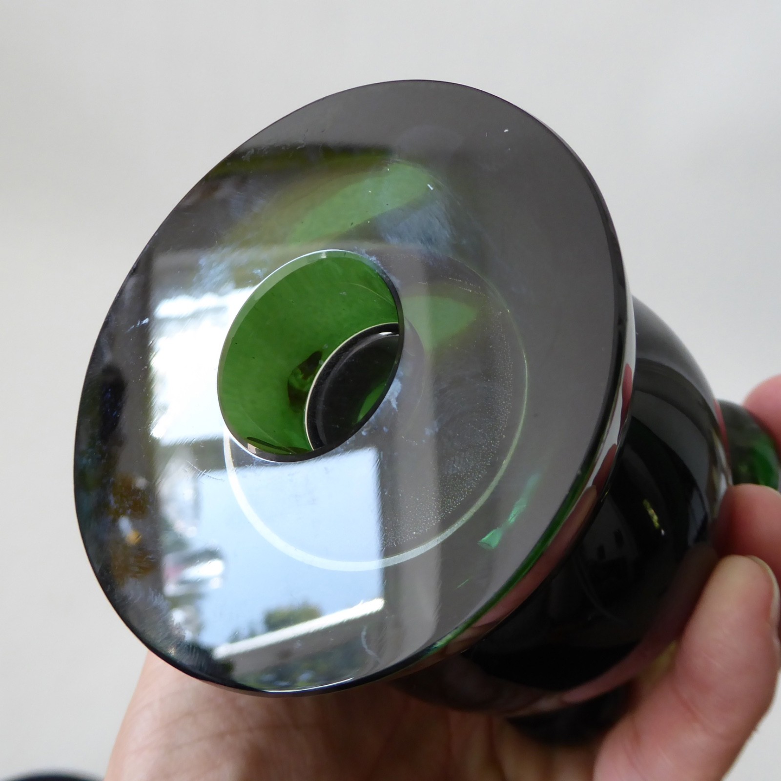 Designtorget ball art glass candle holder. Green, tapered dinner candle. Swedish - Image 8