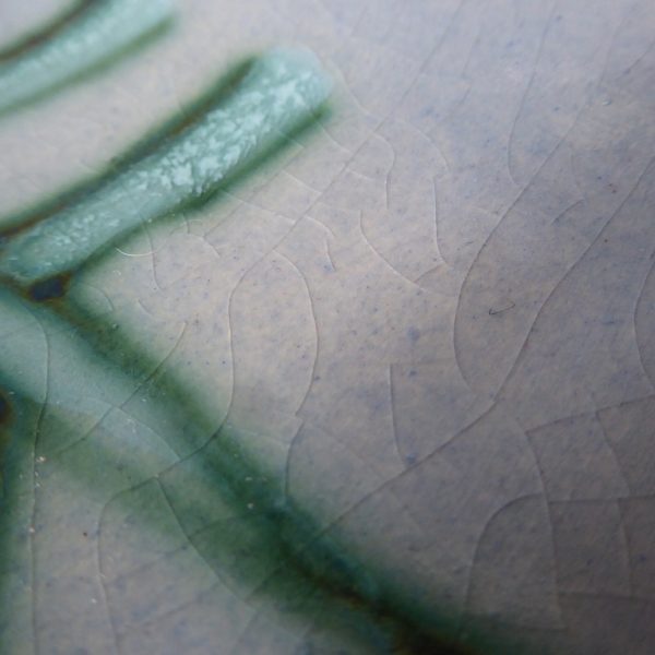 Eric Leaper 18" bamboo dish plate, Cornish Studio Pottery, Newlyn. Green blue - Image 9