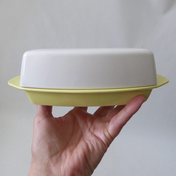 Gaydon Melmex butter dish. Vintage acid yellow & white, 1960s. Plastic retro - Image 13